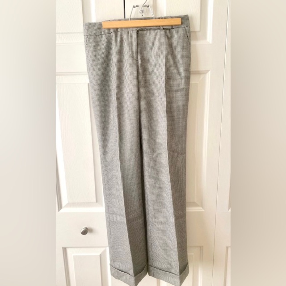Talbots Signature Check Flat Front Trousers Pants Sz4
